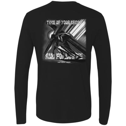 Premium Long Sleeve B&W: Men - Take Up Your Cross