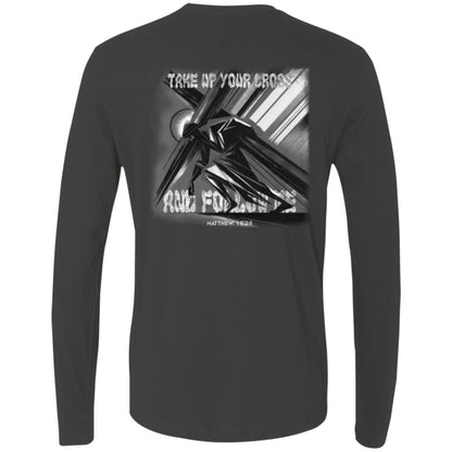 Premium Long Sleeve B&W: Men - Take Up Your Cross