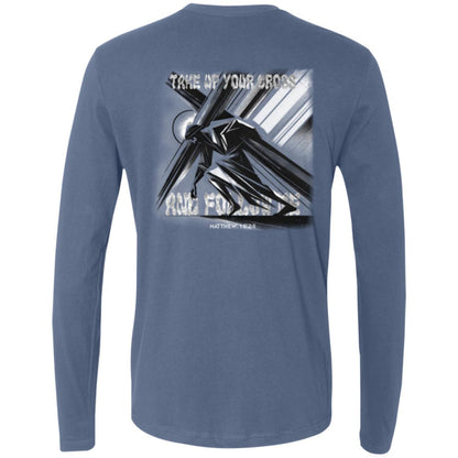 Premium Long Sleeve B&W: Men - Take Up Your Cross