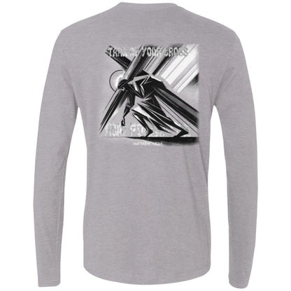 Premium Long Sleeve B&W: Men - Take Up Your Cross